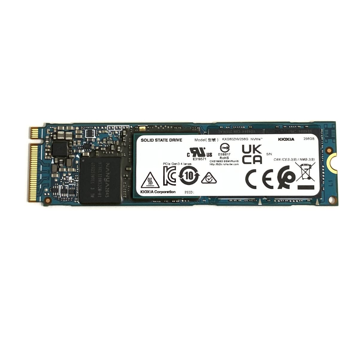 KIOXIA SSD 256GB XG6 NVMe PCIe Gen3 x4 M.2 2280 KXG60ZNV256G Solid