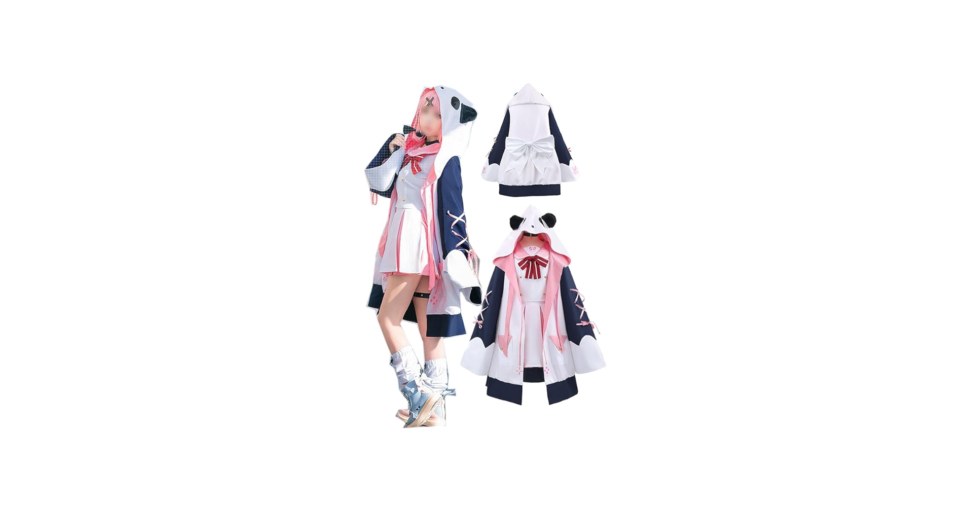 Amazon.co.jp: [楽コス] 笹木咲 コスプレ 衣装 VTuber 制服 パンダ