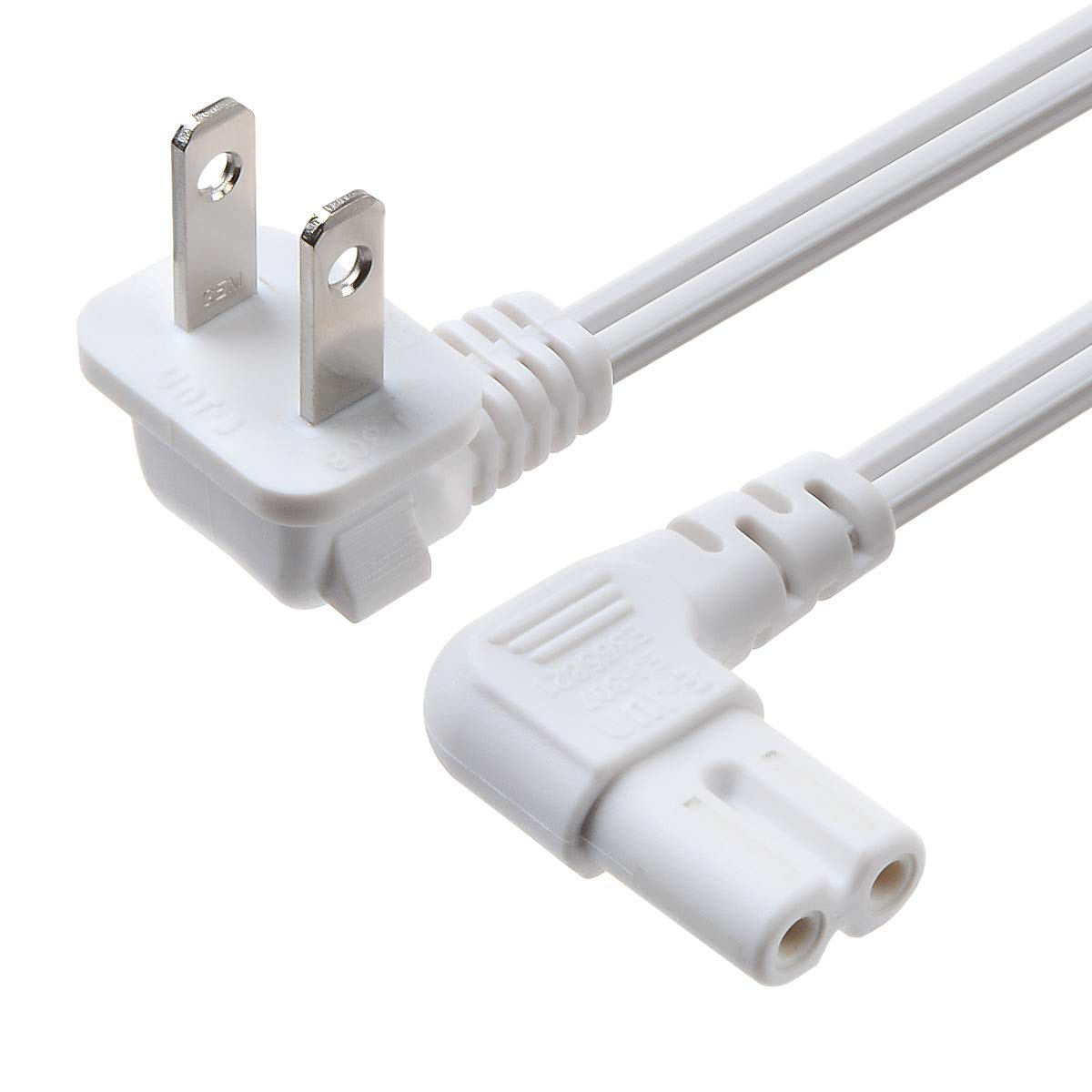 Amazon.com: Universal 2 Prong Angled 18 AWG Power Cord - NEMA 1
