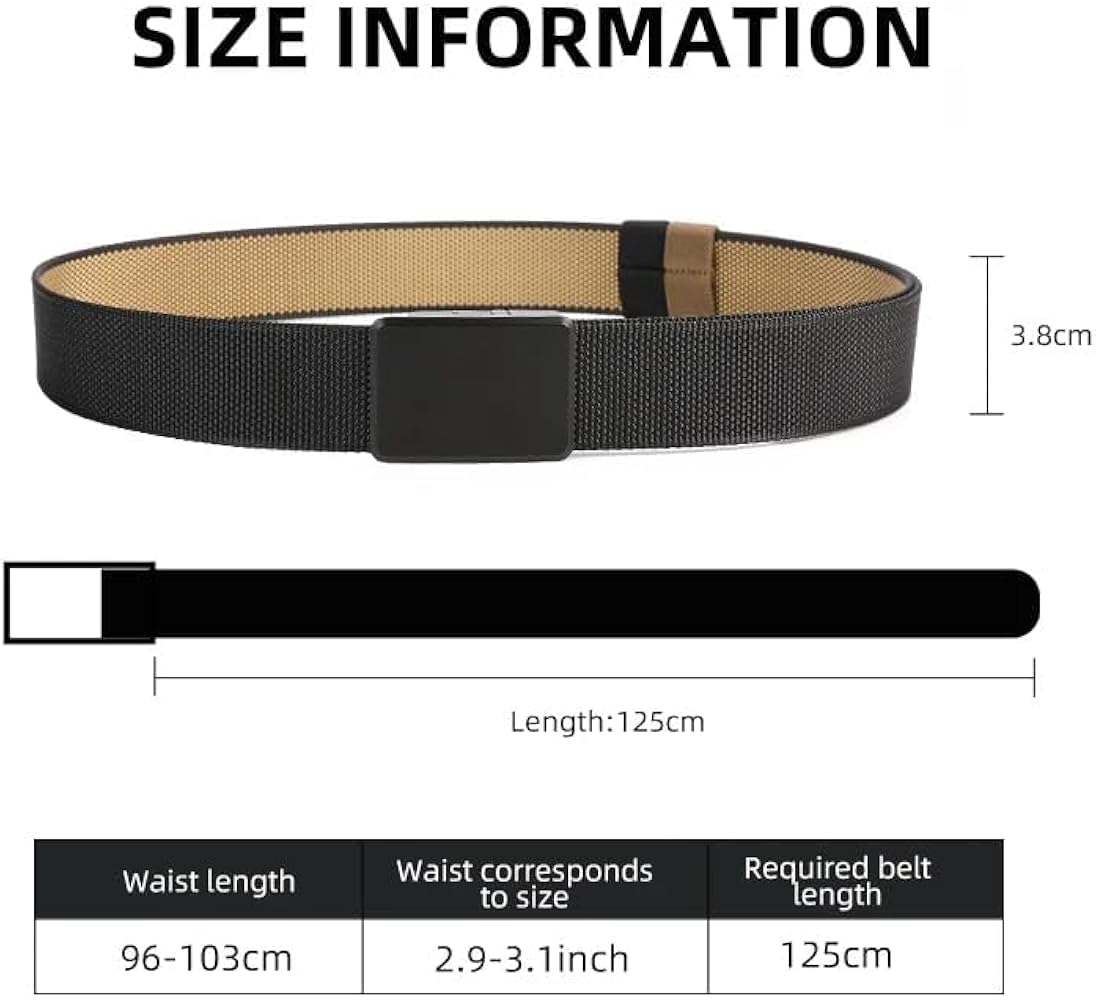KMJI Reversible 2 Color Double Sided Canvas Rotating Buckle Belt