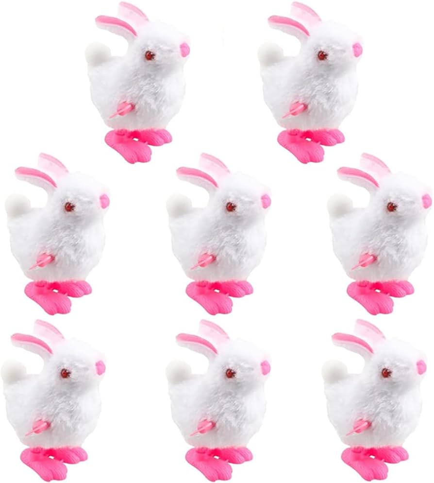 Amazon.com: 8 Pack Easter Bunny Wind-Up Toys, Plush Rabbit