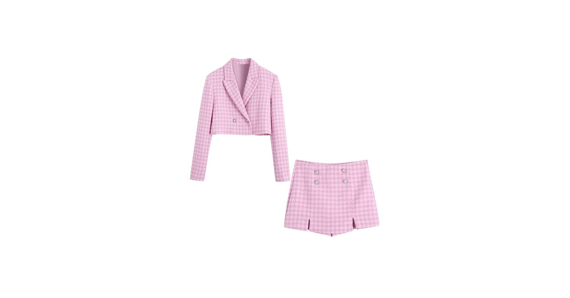 Amazon.co.jp: ZARA セットアップ ピンク千鳥格子 : ホーム＆キッチン