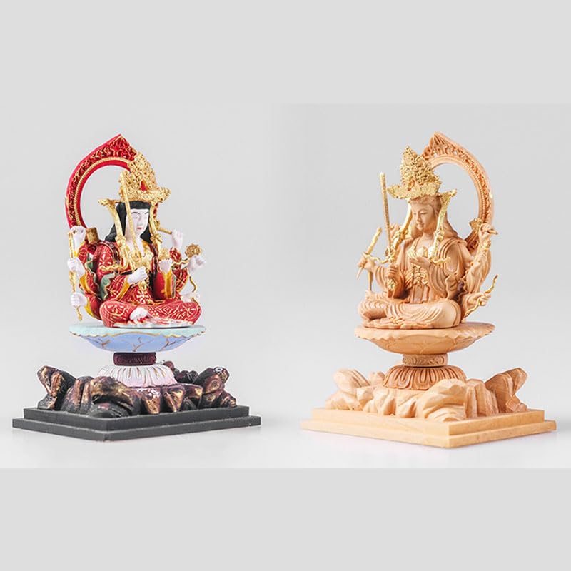 Amazon｜木彫り仏像【宇賀八臂弁財天（弁才天）】 柘植 ツゲ 金泥仕様