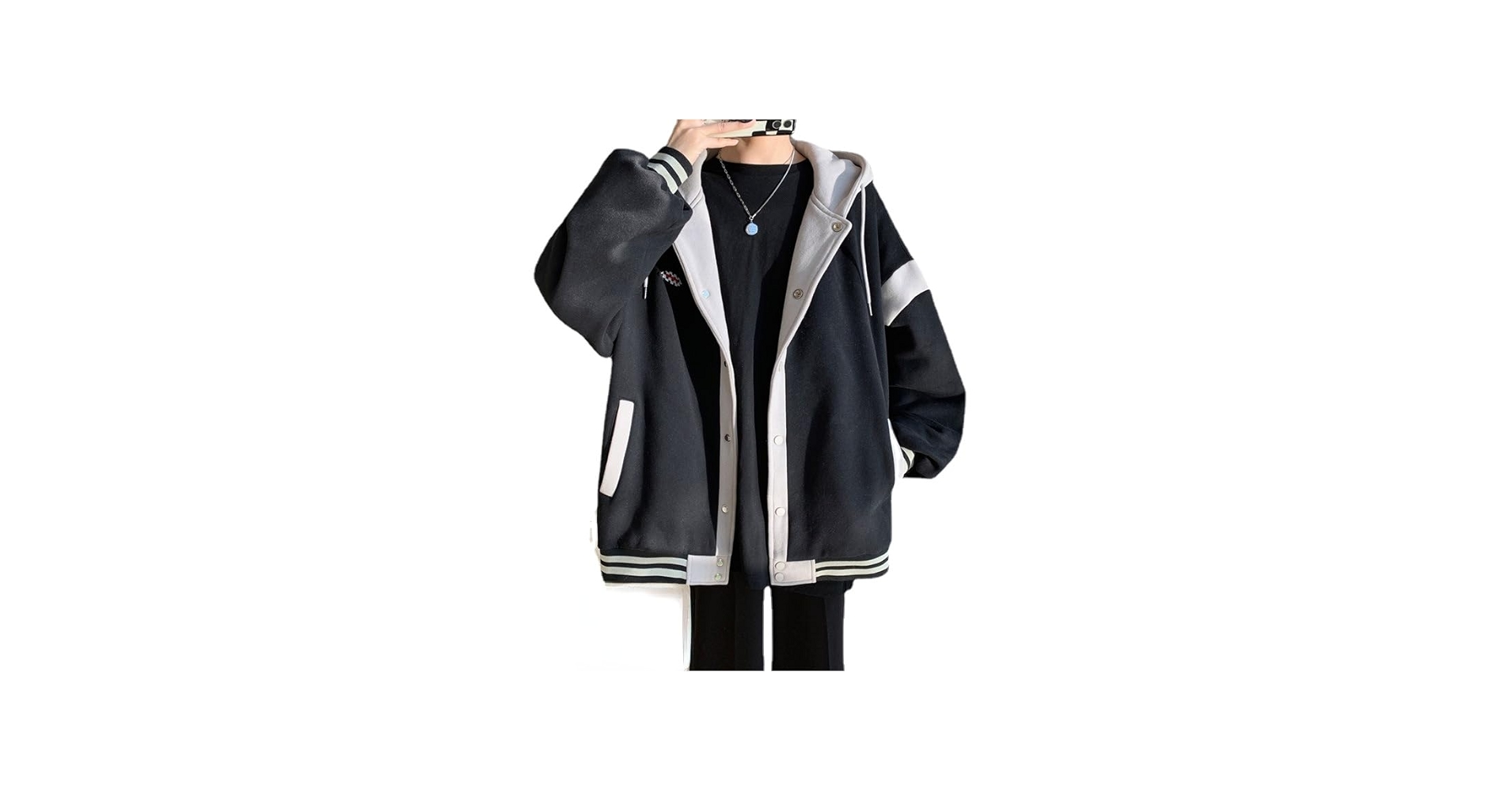 Vintage Y2k Coat with Pocket Acubi Preppy Drawstring Jacket for