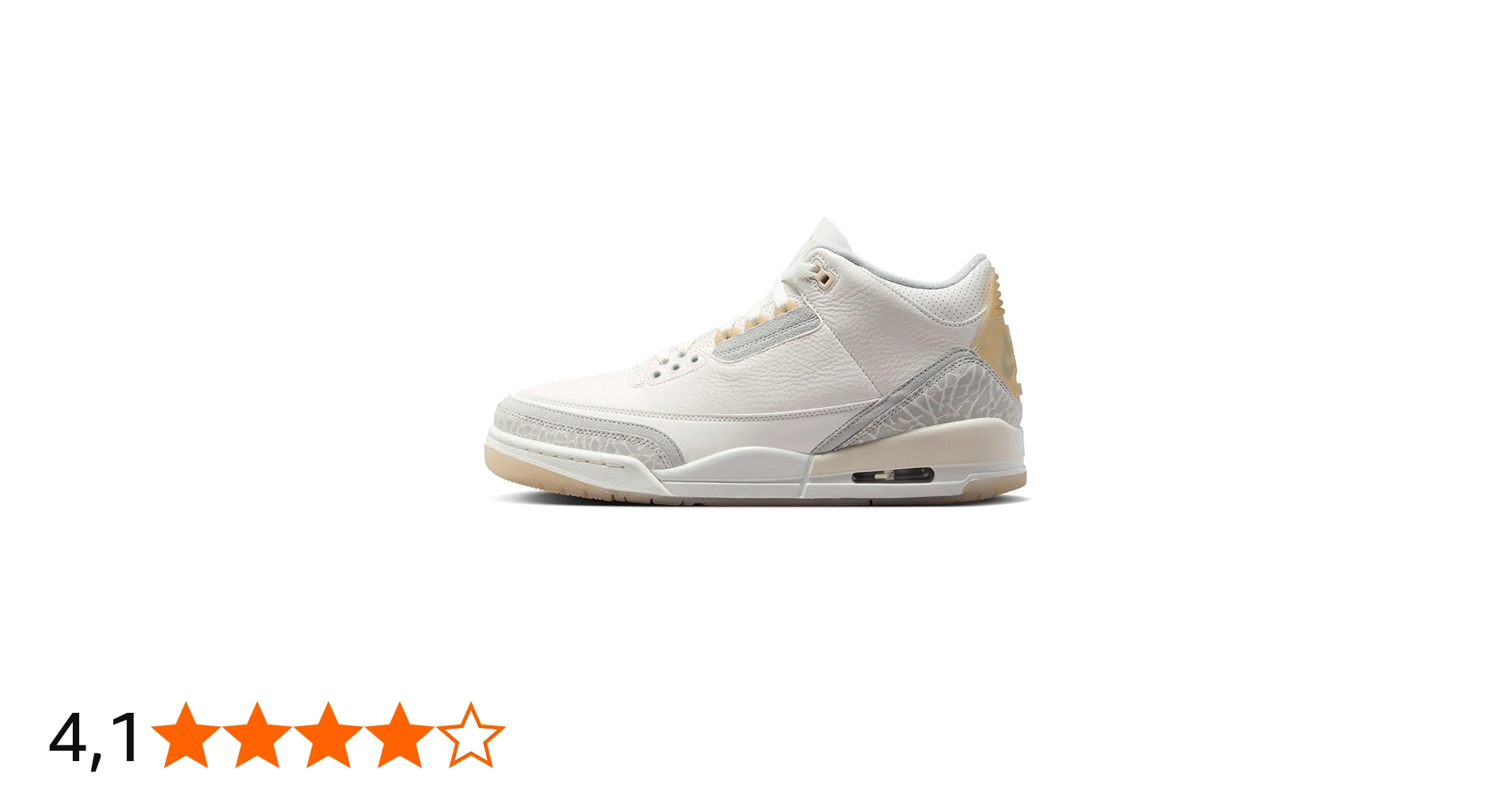 Tênis masculino Air Jordan 3 Retro Craft Ivory (FJ9479-100, marfim