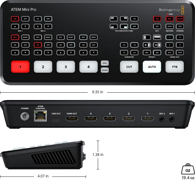 Blackmagic Design SWATEMMINIBPR ATEM Mini Pro HDMI Live Stream