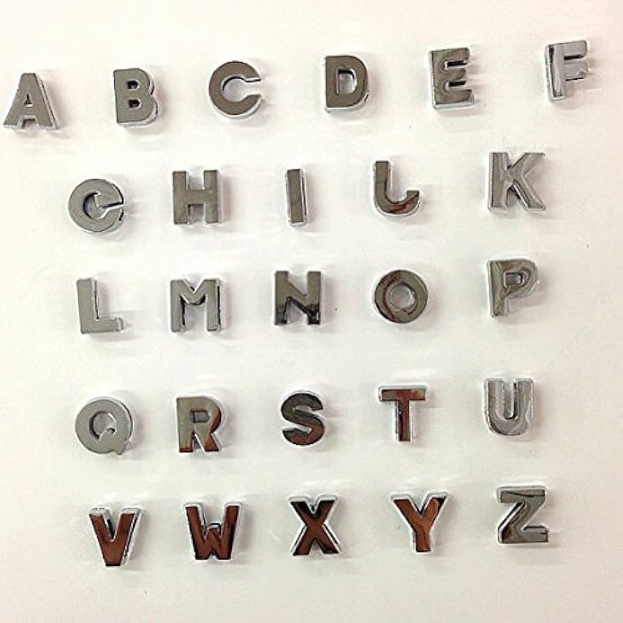 Amazon.com: 52 Pc Silver Metal Plain Letters A-z Alphabet English