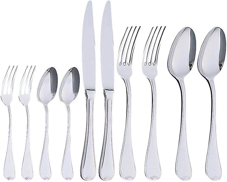 Amazon | ラッキーウッド 18-10ステンレス ティアラ ナイフ フォーク