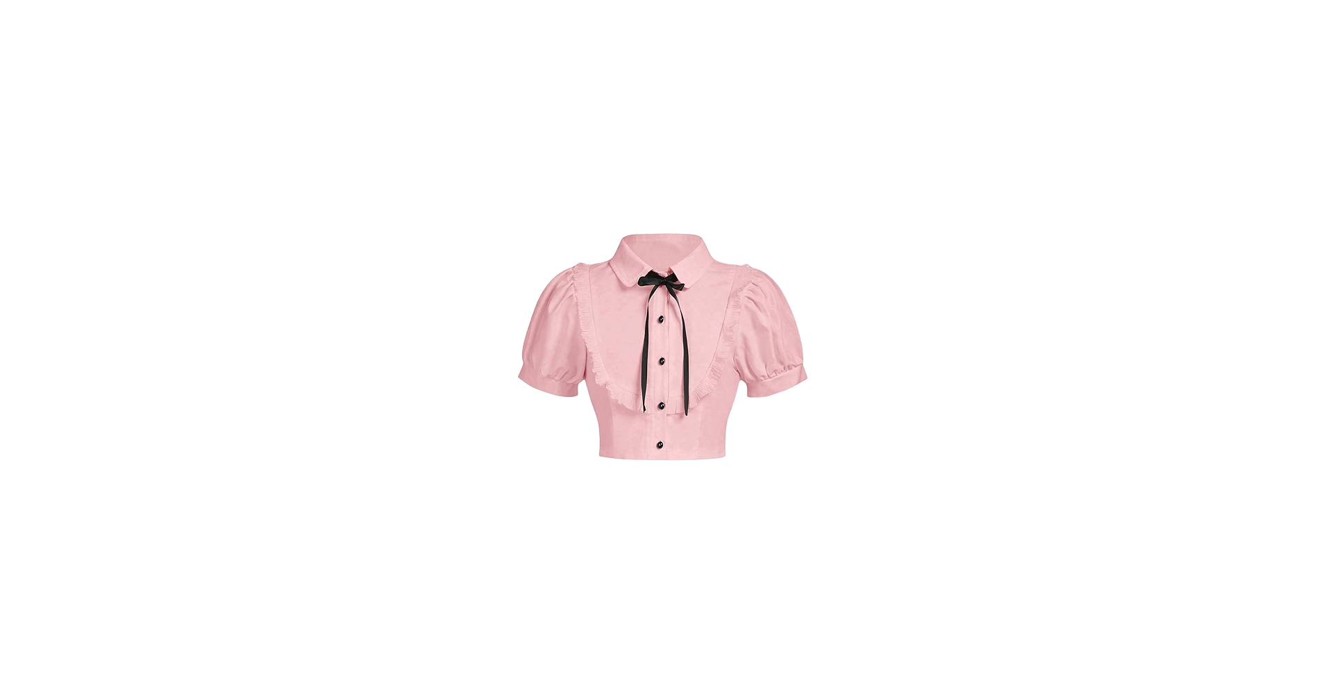 Amazon.com: Verdusa Girl's Y2k Cinched Crop Blouse Tie Front Puff