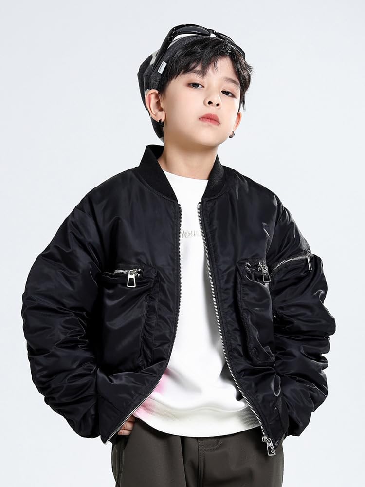 Amazon | [D.IIZOO] 子供用 MA-1 フライトジャケット 中綿 キッズ 秋冬