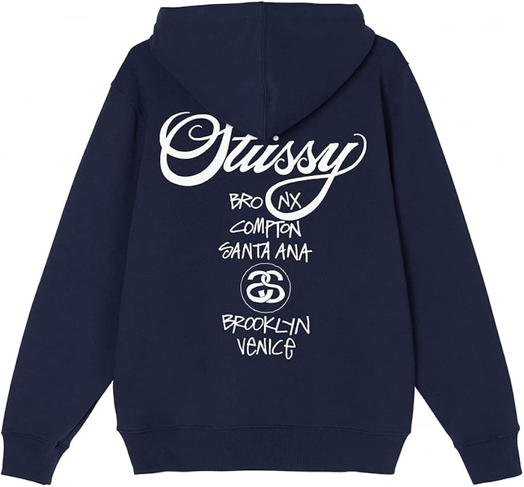 Amazon.co.jp: [ステューシー] ジップアップ スウエットパーカー WORLD