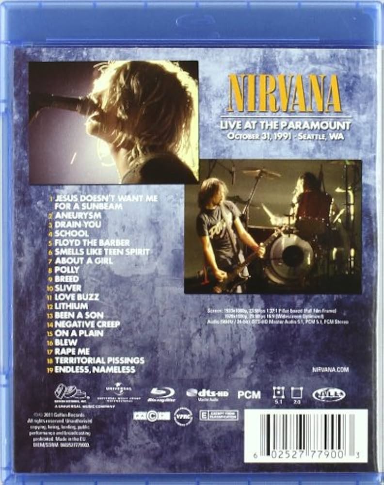 Amazon.co.jp: Nirvana Live at the Paramount [Blu-ray] [Import