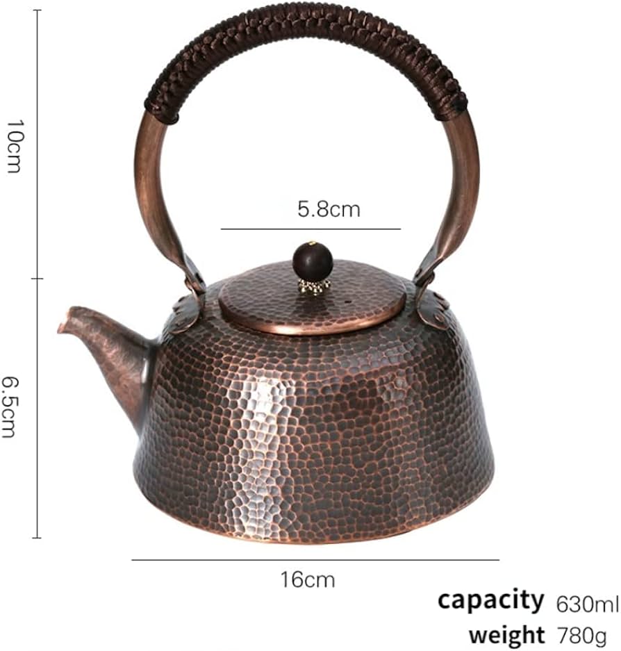 Amazon｜純粋な手作りの銅のやかん 銅槌目入 ケトル 大容量 630ml