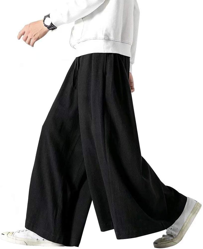 Amazon.co.jp: KOGARASI Wide Sarouel Pants, Men's Gaucho Pants