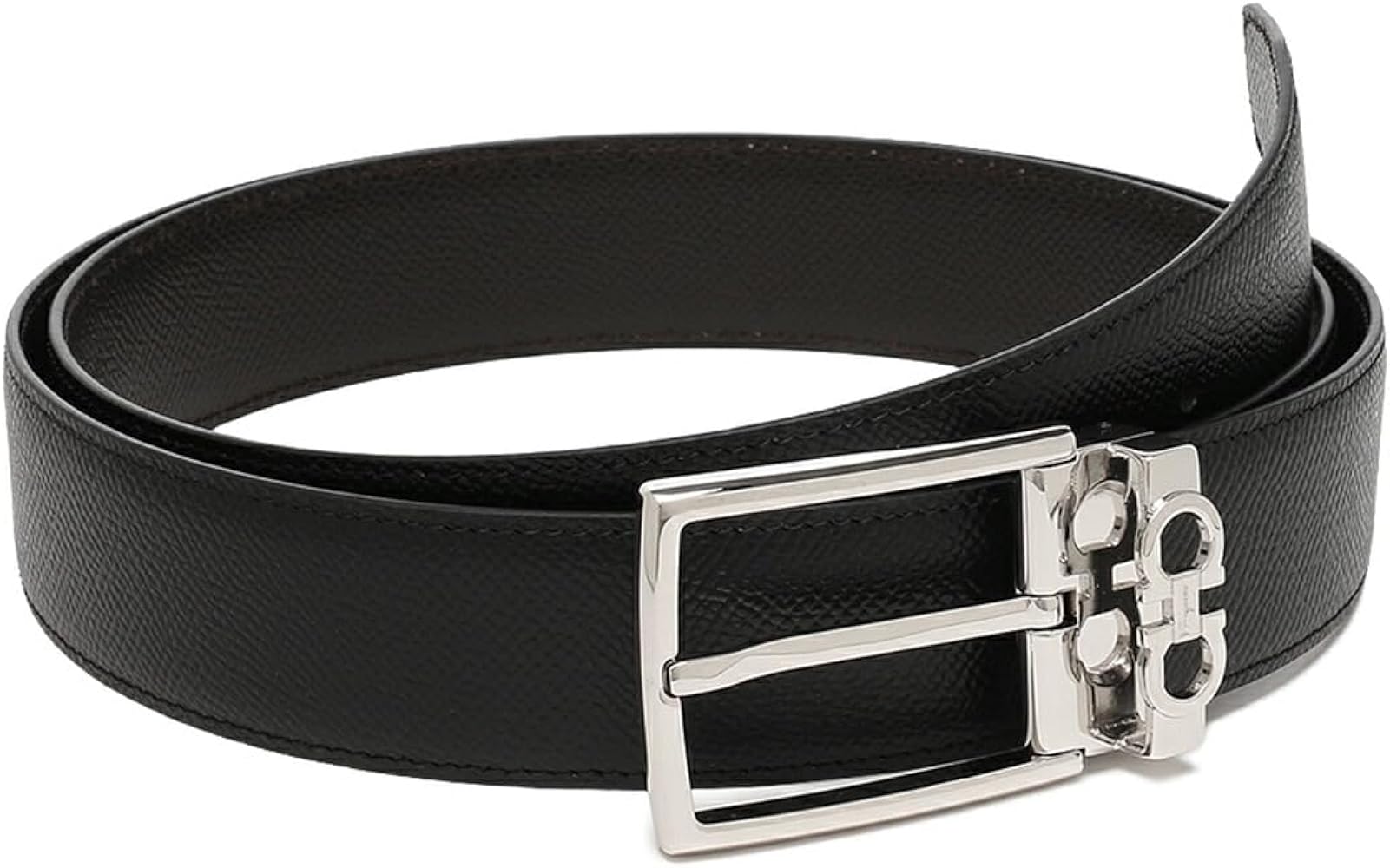 Amazon | [フェラガモ]ベルト ダブルガンチーニ リバーシブル ブラック