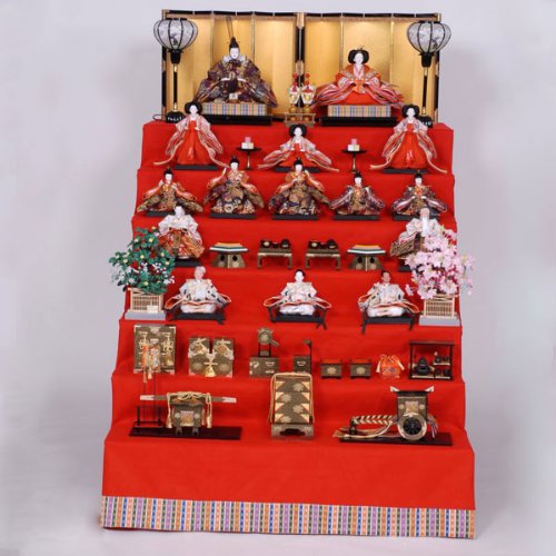 Amazon | お雛様 ひな人形 雛人形 七段飾り 十五人飾り 【 AI-7101