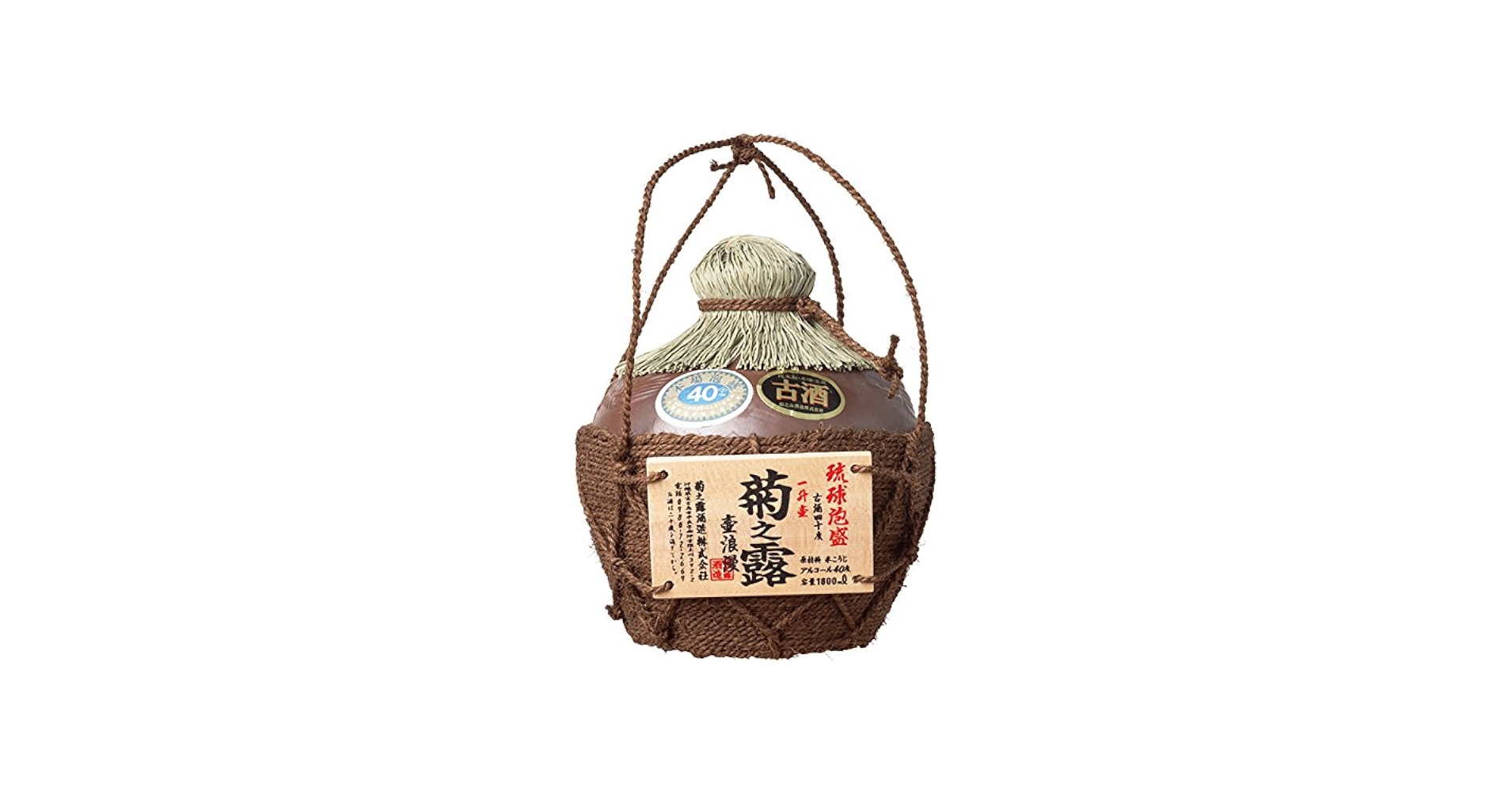 Amazon.co.jp: 泡盛 菊之露 古酒 40度 一升シュロ縄巻【壺】【甕