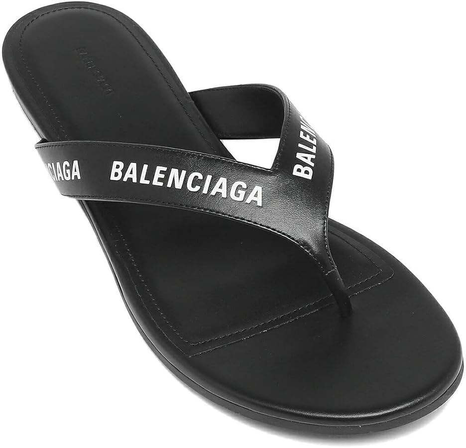 Amazon | [バレンシアガ]サンダル ラウンド ロゴ ブラック ホワイト