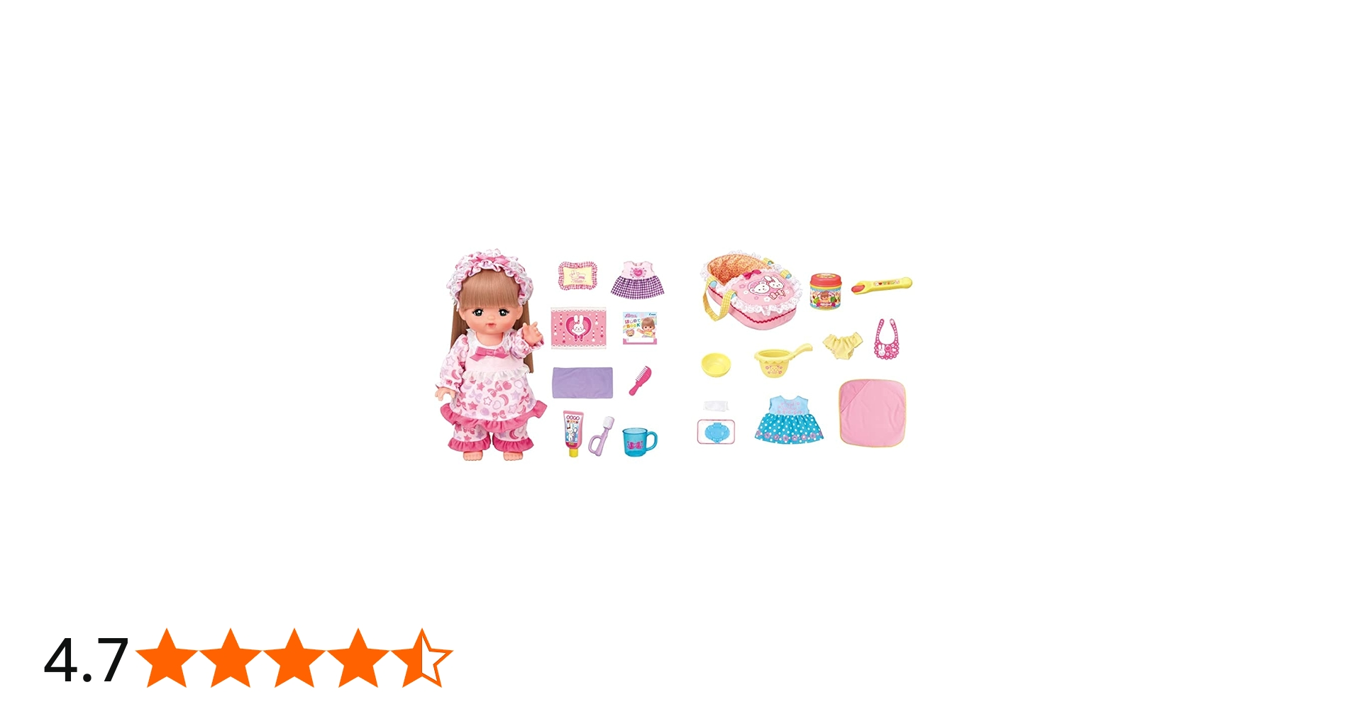 Amazon | メルちゃん お人形セット いっしょにおやすみセット & メル