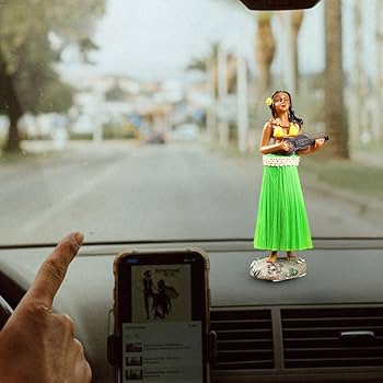 siqiaole Hawaiian Hula Girl Bobblehead with Guitar - Resin