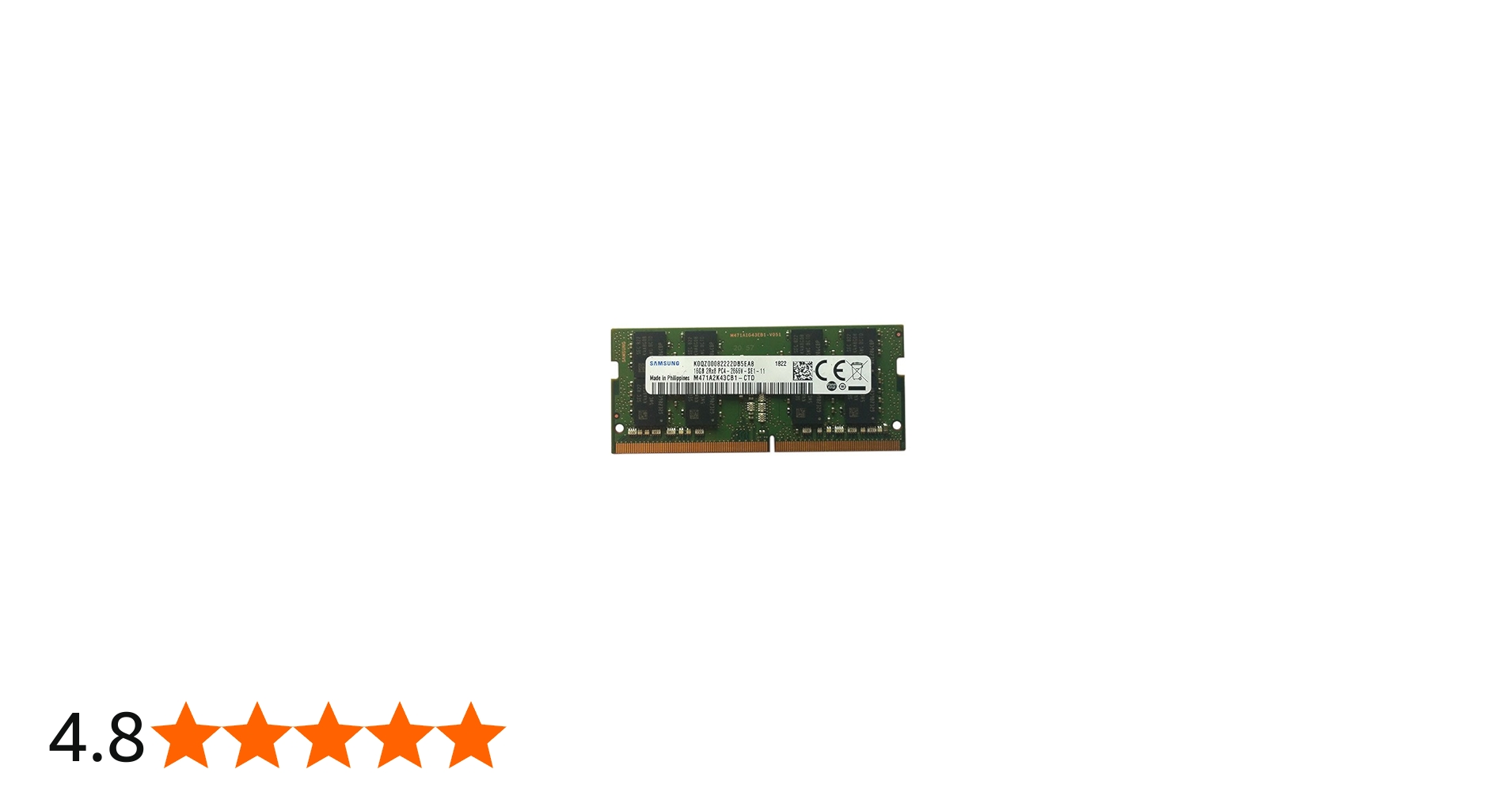 Samsung 16GB DDR4 PC4-21300, 2666MHZ, 260 PIN SODIMM, 1.2V, CL 19