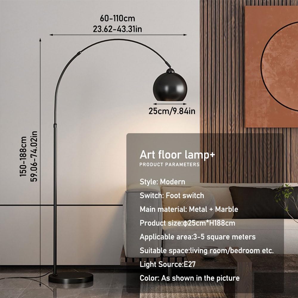 Amazon.co.jp : クラシックなブラックアークフロアランプ 調節可能な