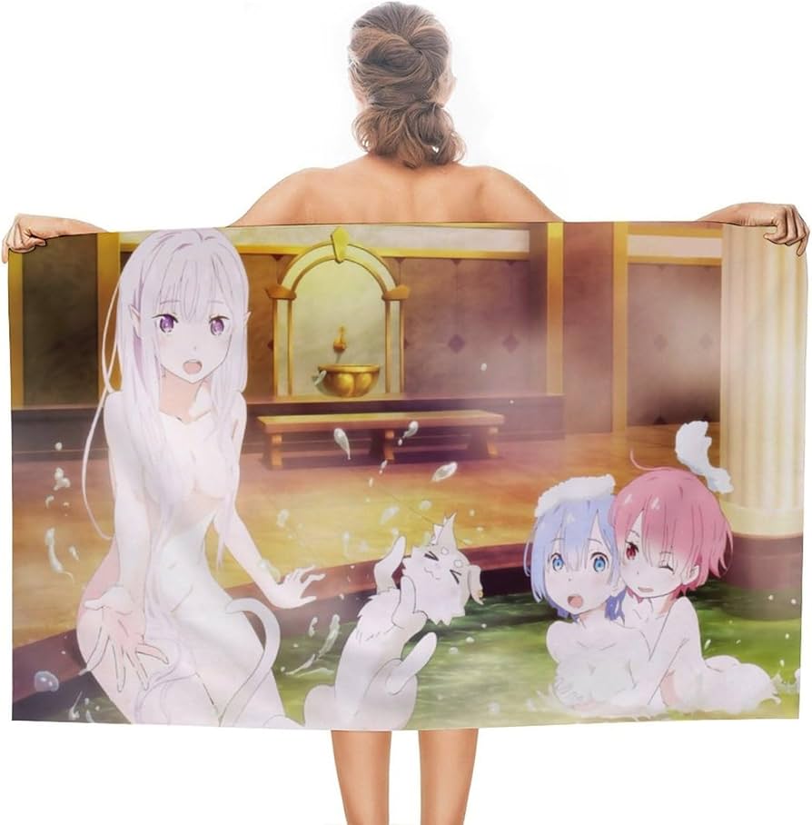 Amazon.co.jp: バスタオル エミリア レム ラム アニメ ビーチタオル