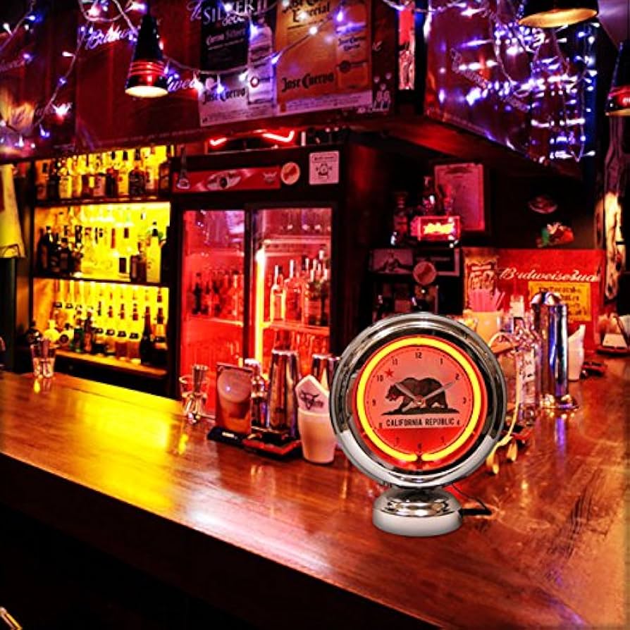 Amazon.co.jp: アメリカンネオンクロック 【ガスランプ ネオンクロック