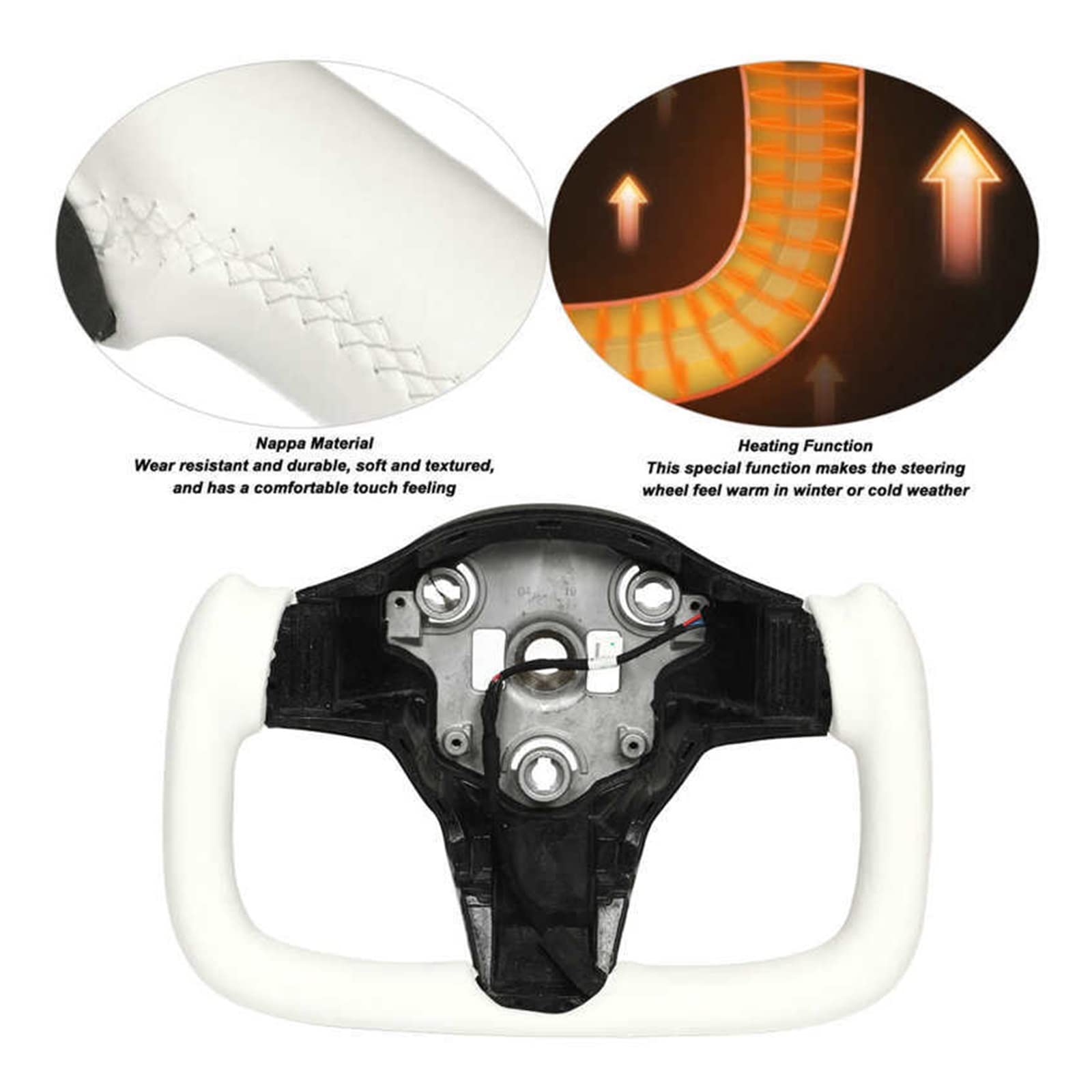 Amazon | ヨークハンドル ヒーター機能付き ホワイトナッパ 交換用