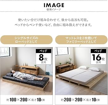Amazon｜エムール パレットベッド ベッドフレーム 自由に組み換え