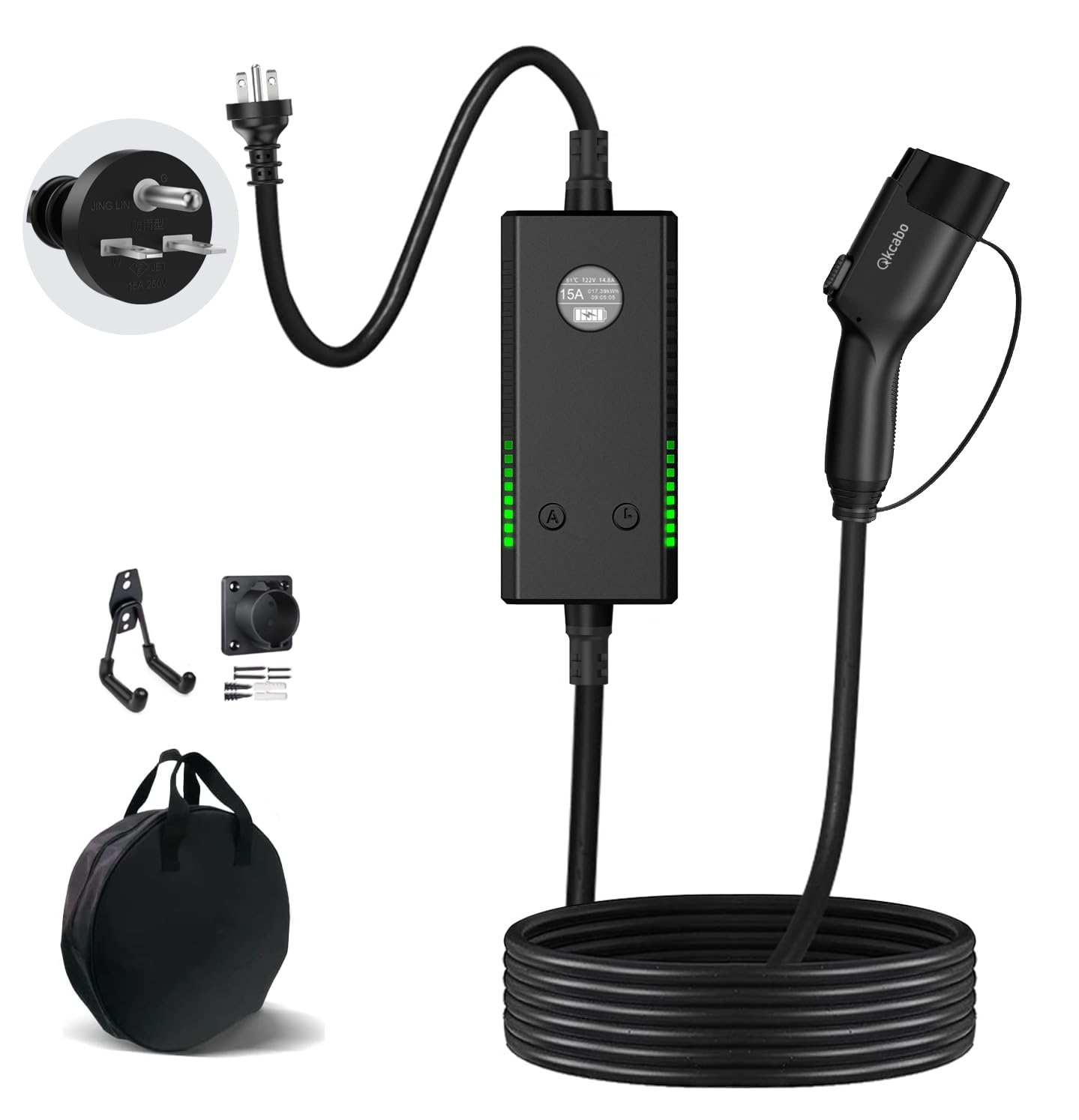 Amazon.co.jp: Qkcabo 3KW 電気自動車 充電ケーブル EV充電器 100V