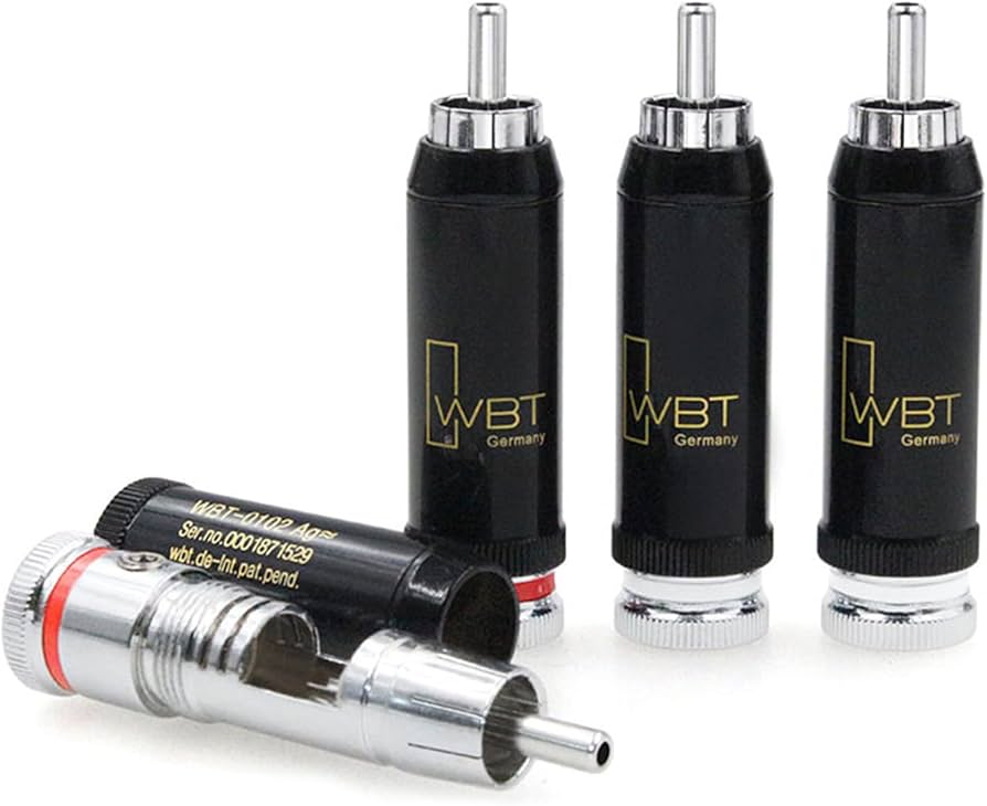 Amazon | 4 個ロジウムメッキオーディオ RCA コネクタアダプタ WBT