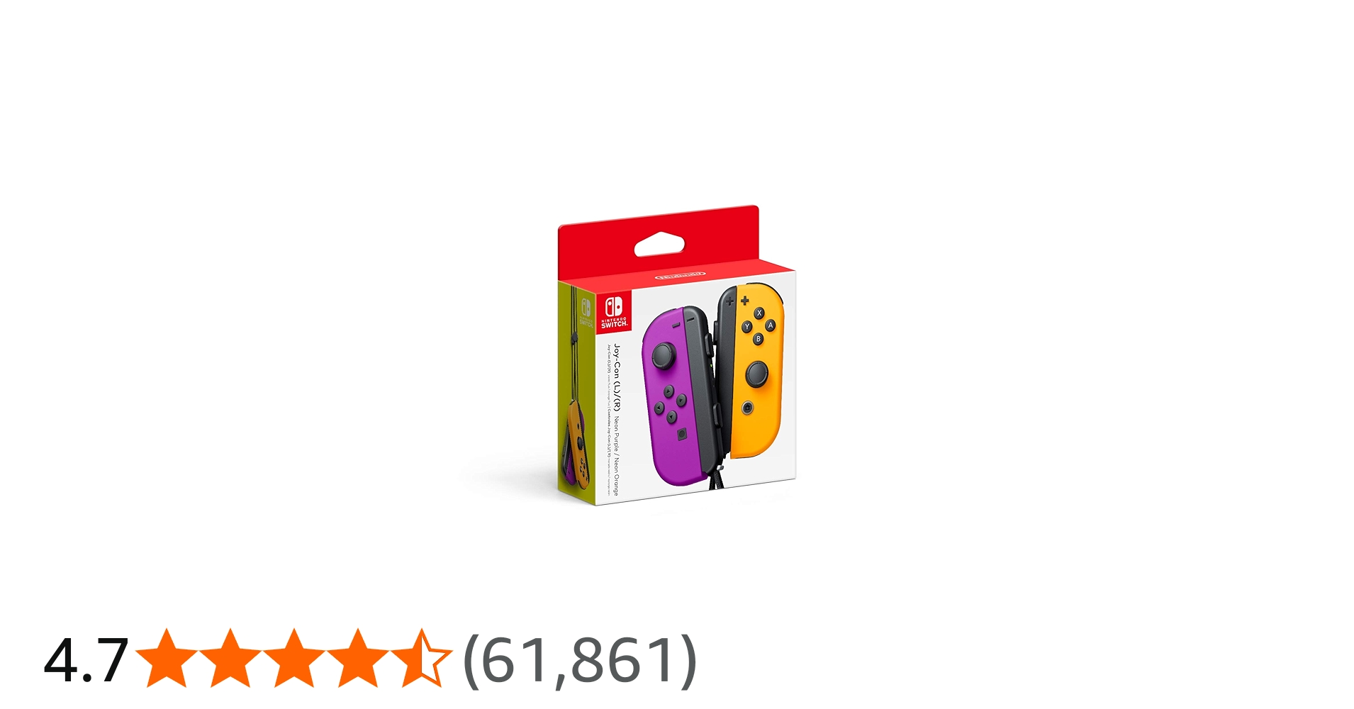 Nintendo Switch Joy-Con Controller, Neon Purple / Neon Orange