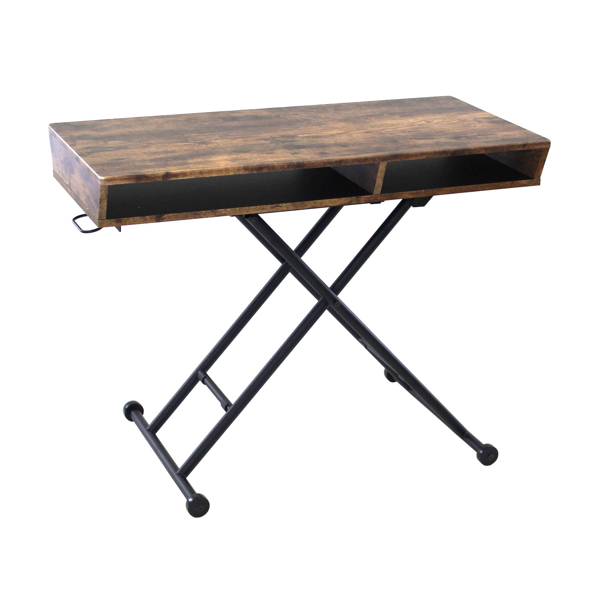 Amazon.co.jp: narumikk リフティングテーブル 昇降式 棚付き 収納