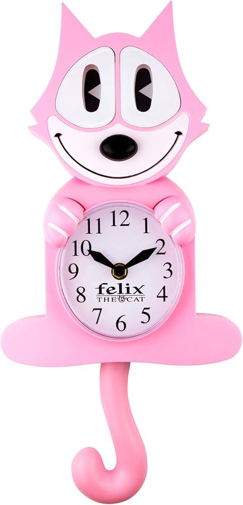 Amazon.com: NJ Croce Felix The Cat Motion Clock - Pink : Home