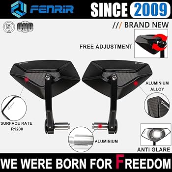 Amazon | FENRIR ブラック オートバイ バイク バーエンドミラー バイク