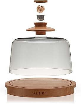 Viski Alchemi Cocktail Smoker Kit, Handy Smoking Dome with Topper