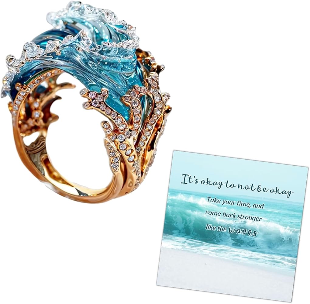 Amazon.co.jp: KRRFDP 海の誓いジュエリーセット、海の波のネックレス