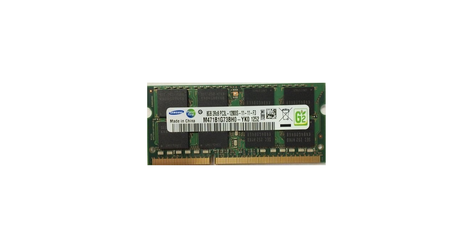 Samsung 8GB (PC3L-12800) DDR3L 1.35V 1600 204-Pin M471b1g73bh0-yk0