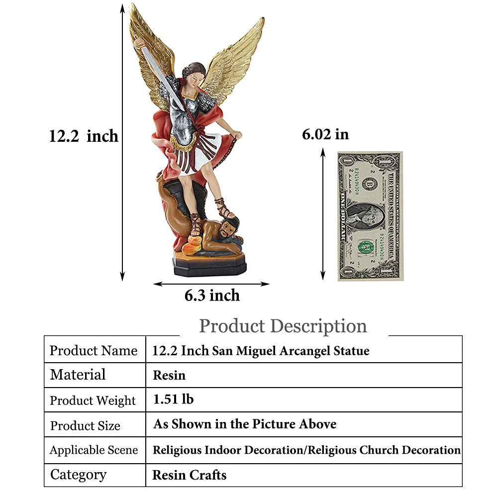 Amazon.co.jp: QIANLING 12.25インチ 聖ミカエル像、大天使ミカエル像