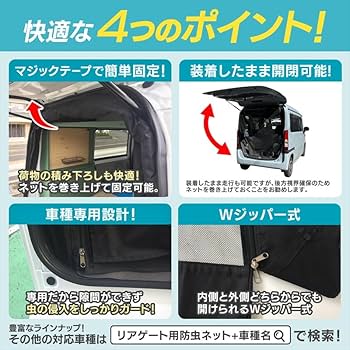Amazon | リアゲート用防虫ネット ハイゼットカーゴ S300系 S700系