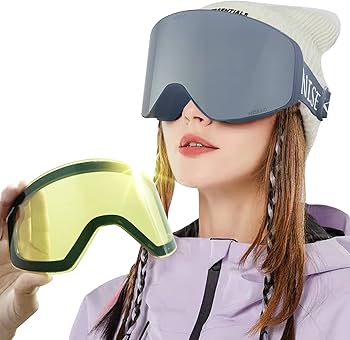 Amazon.co.jp: [NISEKO] スキーゴーグル マグネット レンズ2枚 スノー