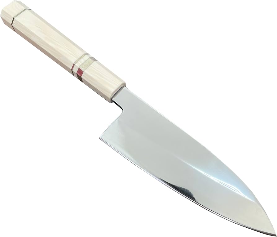 Amazon | 鏡面仕上げ VG10号本焼出刃包丁 八角柄 人工象牙柄 真空焼き