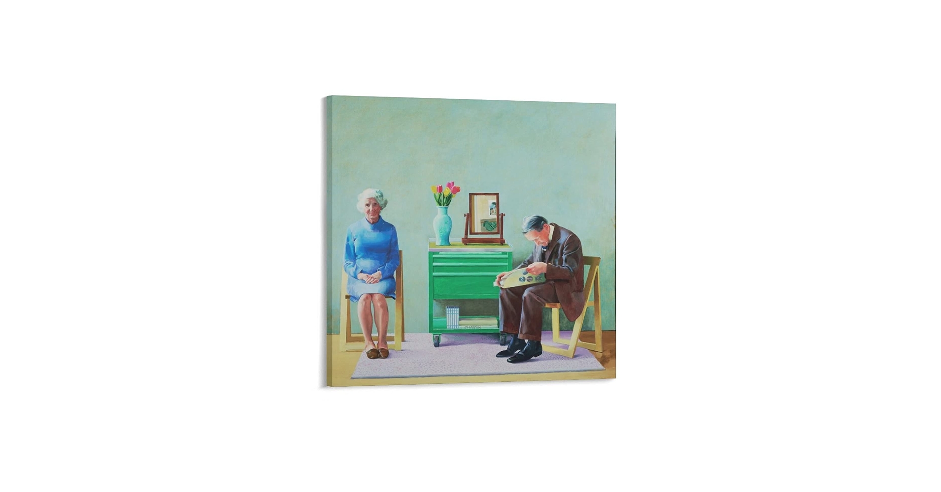 専用出品【額付50cm×50cmポスター】デイヴィッド・ホックニー 「両親