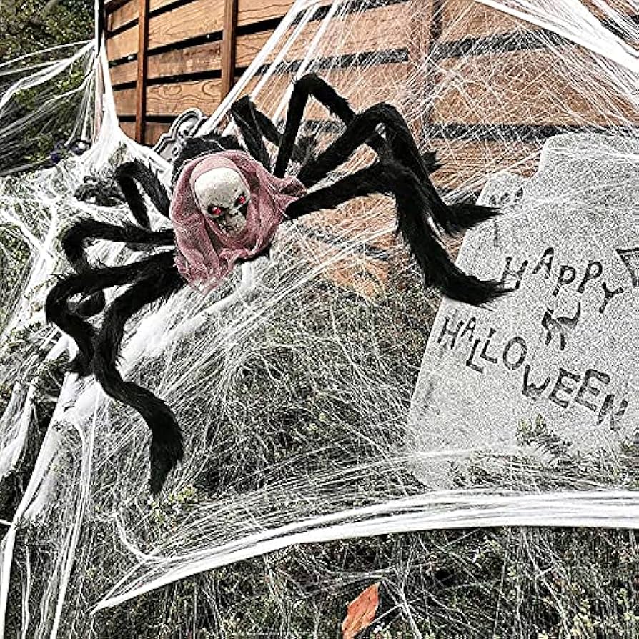 Amazon.co.jp: 頭蓋骨 髑髏蜘蛛 ハロウィン小道具 おもちゃ 蜘蛛