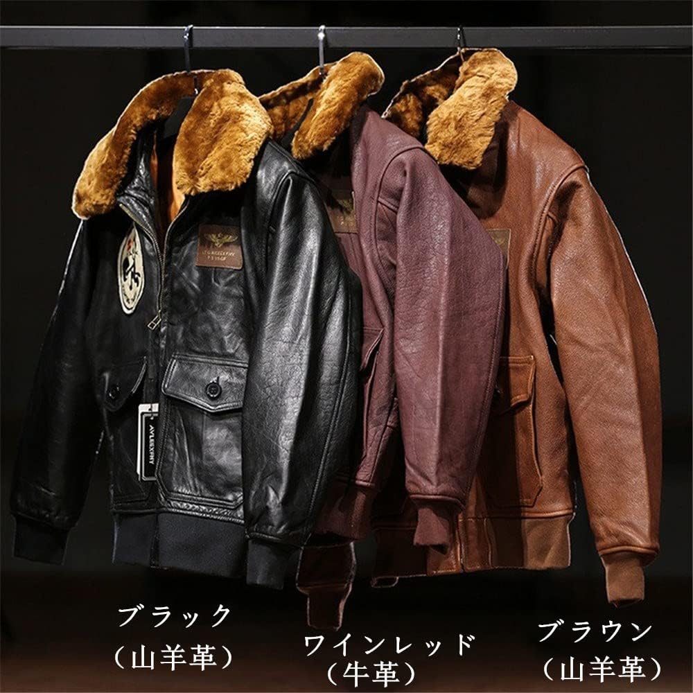 Amazon | VIIBOY 本革フライトジャケット 山羊革 羊革 牛革 アメリカG1