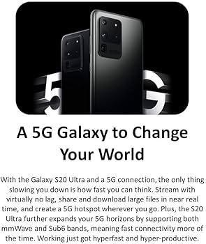 Amazon.com: Samsung Galaxy S20 Ultra 5G (128GB, 12GB RAM) 6.9