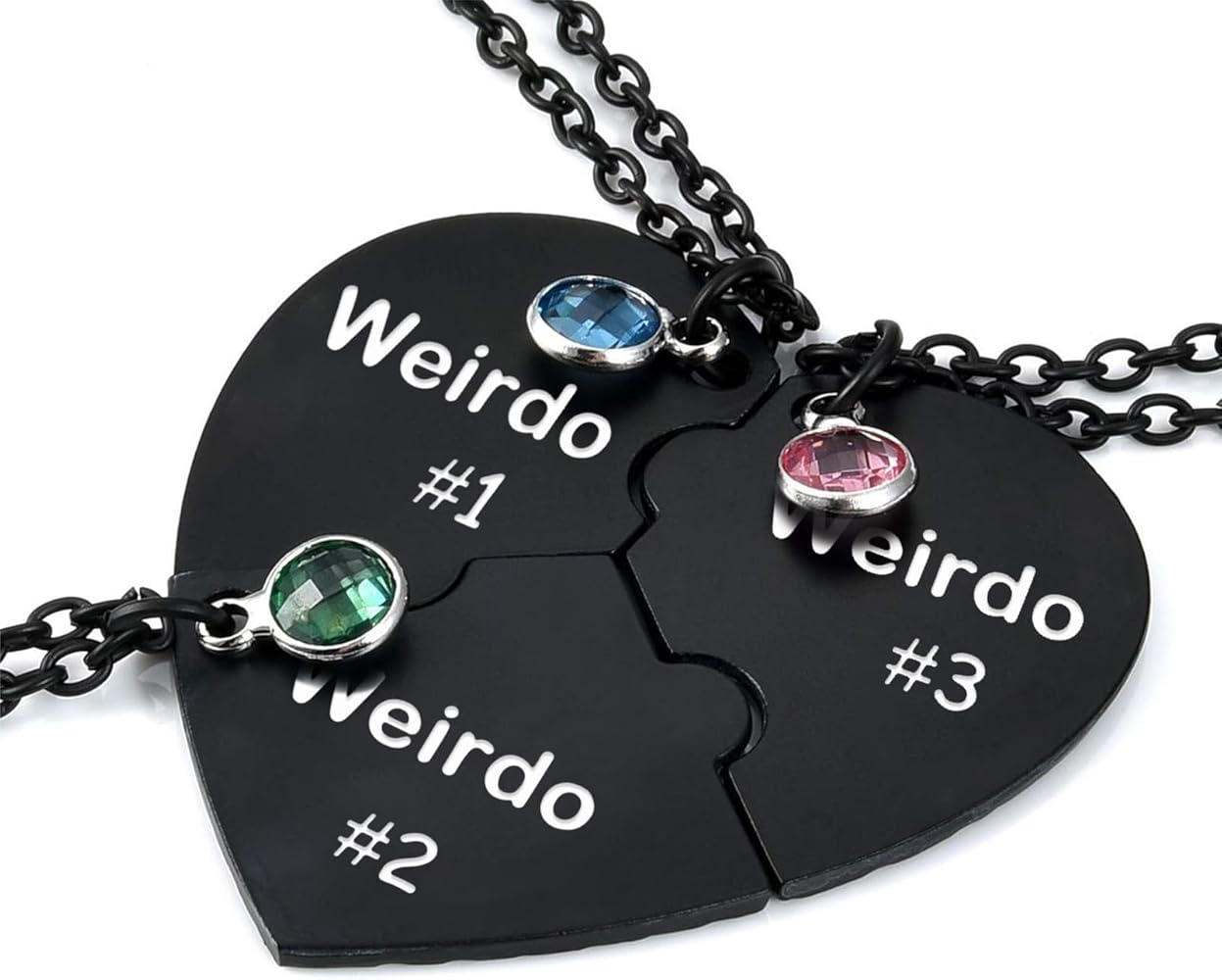Amazon.com: TKXOX Weirdo Necklaces For 3, Weirdo 3 Necklace Heart