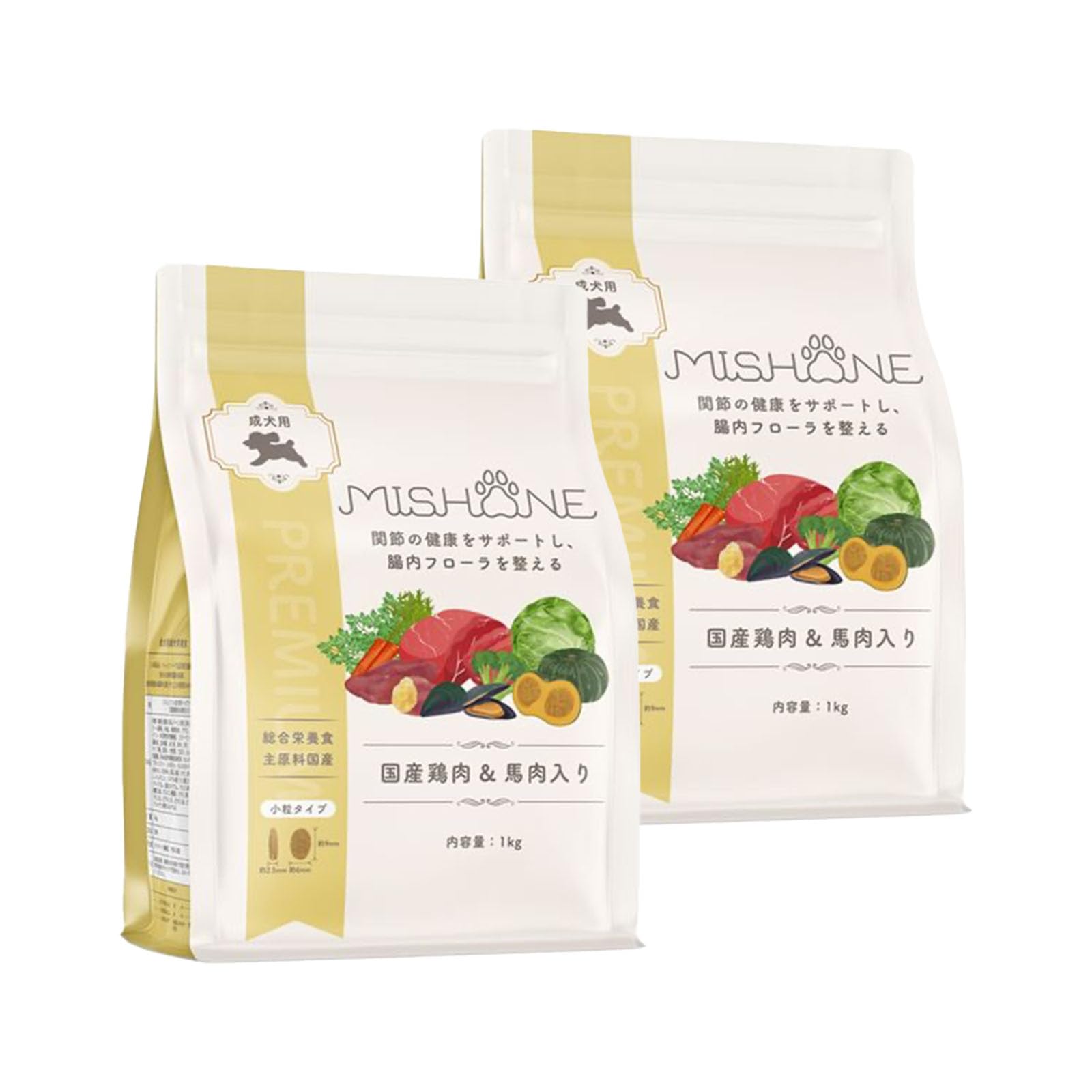 Amazon.co.jp: ミシュワン ドッグフード 成犬用(国産鶏肉＆馬肉)1kg×2
