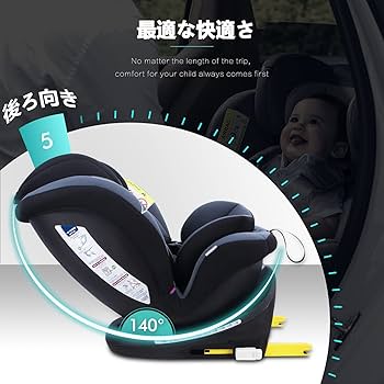 Amazon | Reecle チャイルドシート 360° 回転式 新生児~12歳頃 (0~36kg